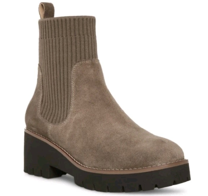 SAOLA Stivali Chelsea impermeabili Blondo Dexter scamosciati talpa scuro suola strappata taglia 9