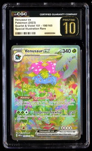 CGC 10 PRISTINE Venusaur EX 198/165 Pokémon Scarlet & Violet 151 2023 English