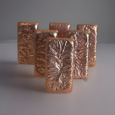 Copper Ingot Bar Hand Poured. 5-6 oz Bar. Polished Very Nice.