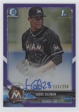 2018 Bowman Chrome Prospect Purple Refractor /250 Jorge Guzman #BCPA-JG Auto ib1