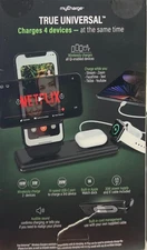 myCharge 4-in-1 15W Qi Fast Charge Wireless Charging Pad and Stand - Gray