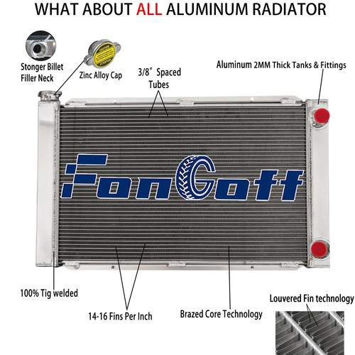4-Row Core Radiator For Chevy SBC 350 Double Pass Overall Size 31.16'' x 19''