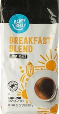 Amazon Brand - Happy Belly Breakfast Blend Ground Coffee, Light Roast, 2 Lb.