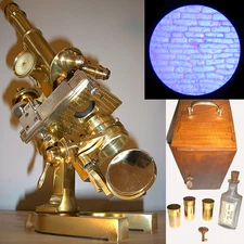 1892 Ernst Leitz Wetzlar Antique Vintage Microscope 133 years old Medical Dental