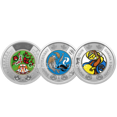   Canada $2 Dollars Toonie Coin, Colored Indigenous Inuit First Nations 2025