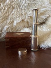 6.5'' Solid Brass Handheld Spyglass Telescope with Wooden Case