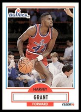 1990-91 Fleer Harvey Grant Washington Bullets #192