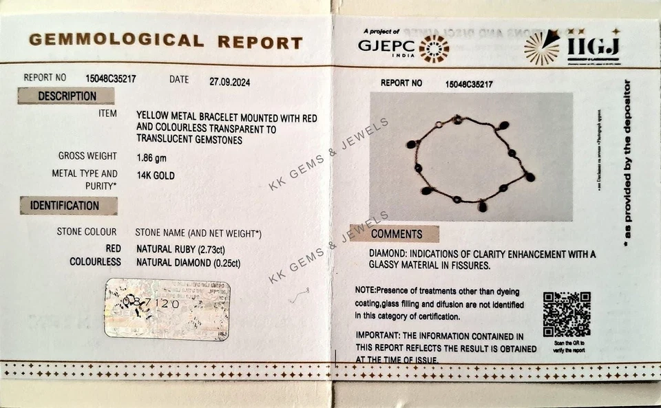 2.73 Ct Natural Ruby and Diamond Polki Bracelet 14K Yellow Gold Dainty Design - Image 4 of 4