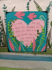 Rascal Flatts My Wish Song Lyric Painting 10 x 10" wood, Country Music Wall Art