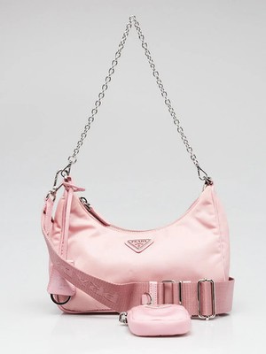 Prada Pink Tessuto Nylon 2005 Re-Edition Shoulder Bag 1BH204