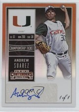 2015 Panini Contenders College Championship Ticket 1/1 Andrew Suarez Auto 5yd