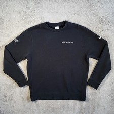 Nike Sportswear Club Fleece Crewneck Sweatshirt Mens L Black ShoulderSwoosh