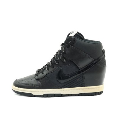 Nike Damen Dunk Sky Hi Sneaker Schwarz Leder Keilabsatz High-Top EU 36.5