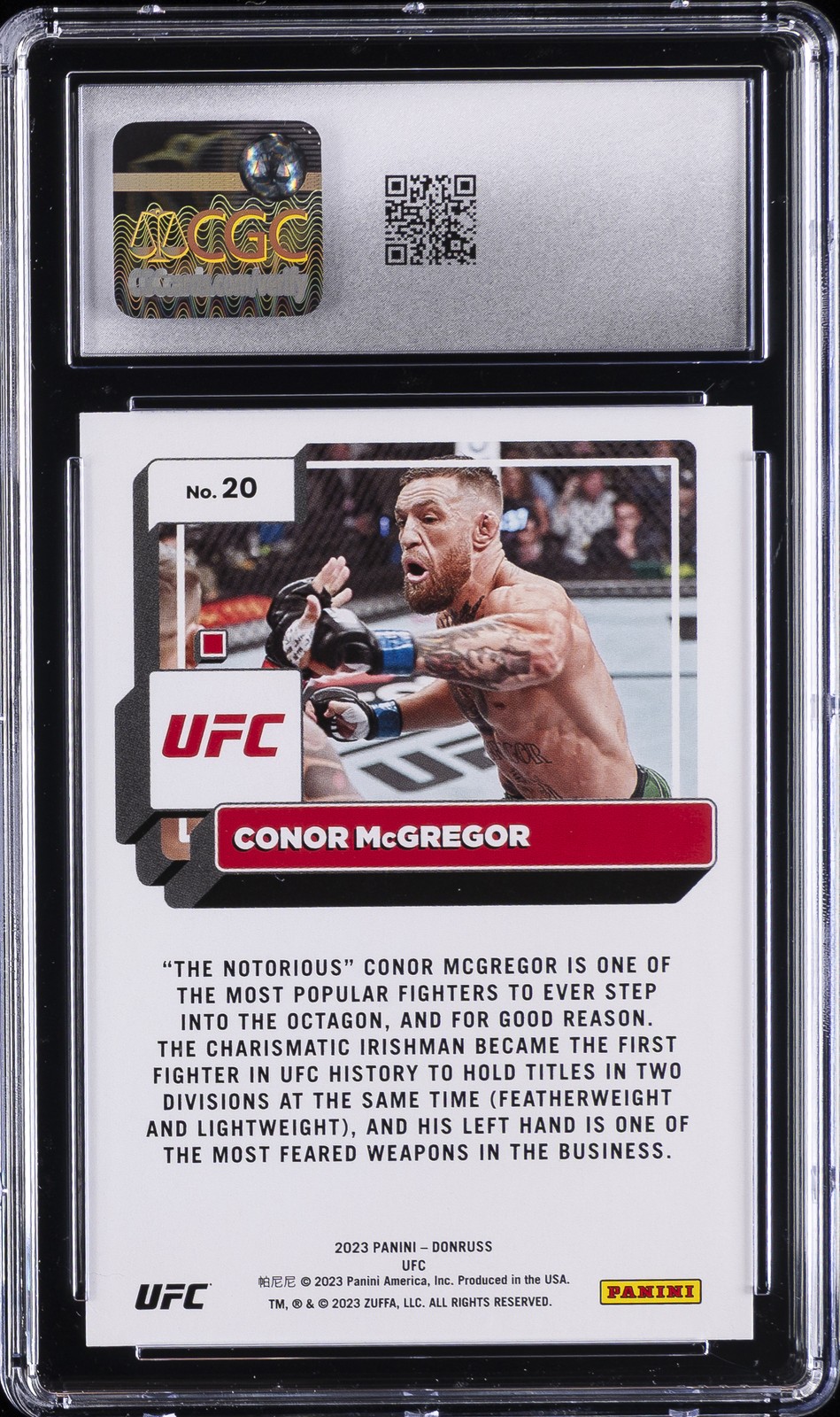 2023 DONRUSS UFC #20 CONOR MCGREGOR CGC 9 view 2