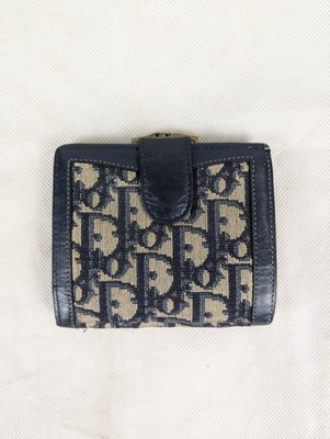Vintage CHRISTIAN DIOR Trotter Blue Monogram Canvas & Leather