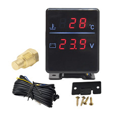 2 In 1 Car Water Temp Temperature Gauge Digital Lcd Voltmeter With Sensor 18