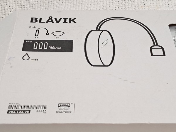 Lámpara de Pared LED Ikea BLAVIK Funciona con Pilas Blanca Nueva en Caja