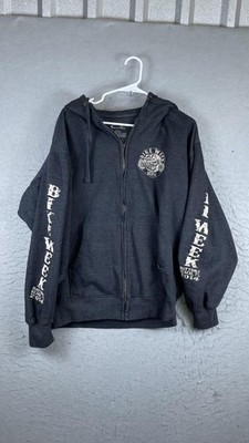Cadre Hoodie Mens Large Gray Full Zip Bike Week Daytona 2014 Graphic Sweatshirt