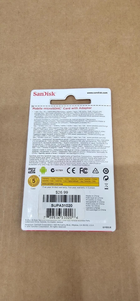 SanDisk Extreme CompactFlash Cards 8GB With Adapter - Image 2 of 2