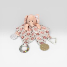 Elephant Snuggle Blankie Lovey Teether Pink White Modern Baby Toy