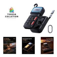 Compact F15 Card Reader: High-Speed SD & Micro SD Adapter with Storage Case