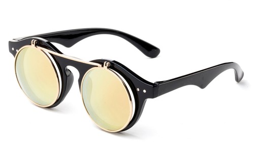 Keyhole Sunglasses Flip Open Cool Double Glasses Vintage Classic Eyewear UV 100% - Picture 5 of 24
