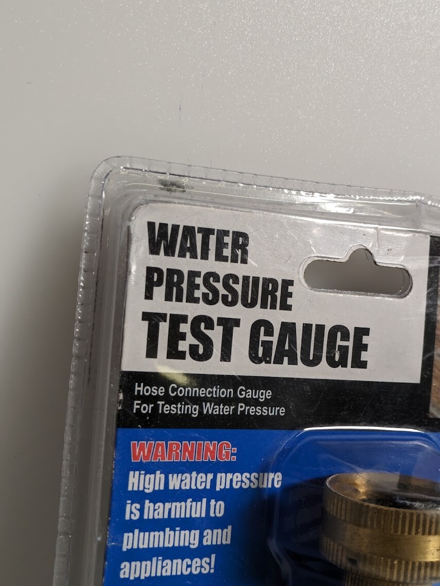 Watts Plastic Water Pressure Test Gauge Regulator NIP 3/4” Hose Model