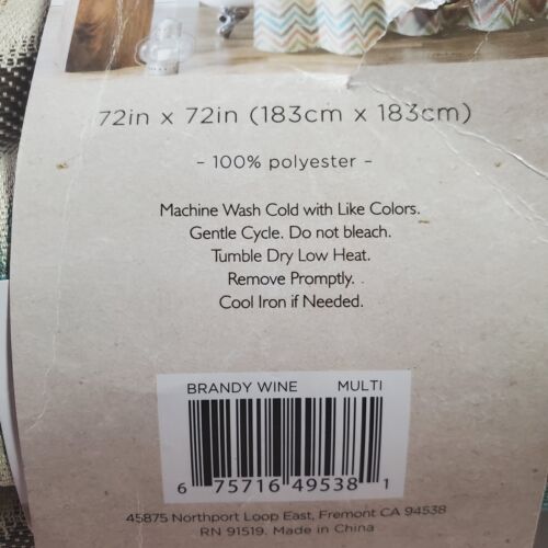 Woolrich Brandy Wein Chevron Druck Stoff Duschvorhang 72 x 72 Neu - Bild 4 von 4