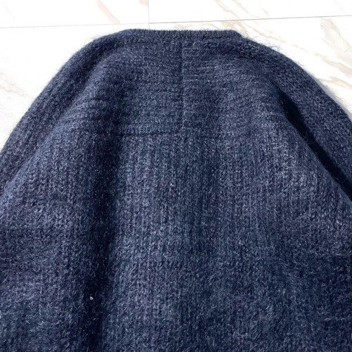 Chloe Knit Coat Jacket Cardigan Scarf Mohair Wool Navy Size L Women Used - Picture 8 of 10