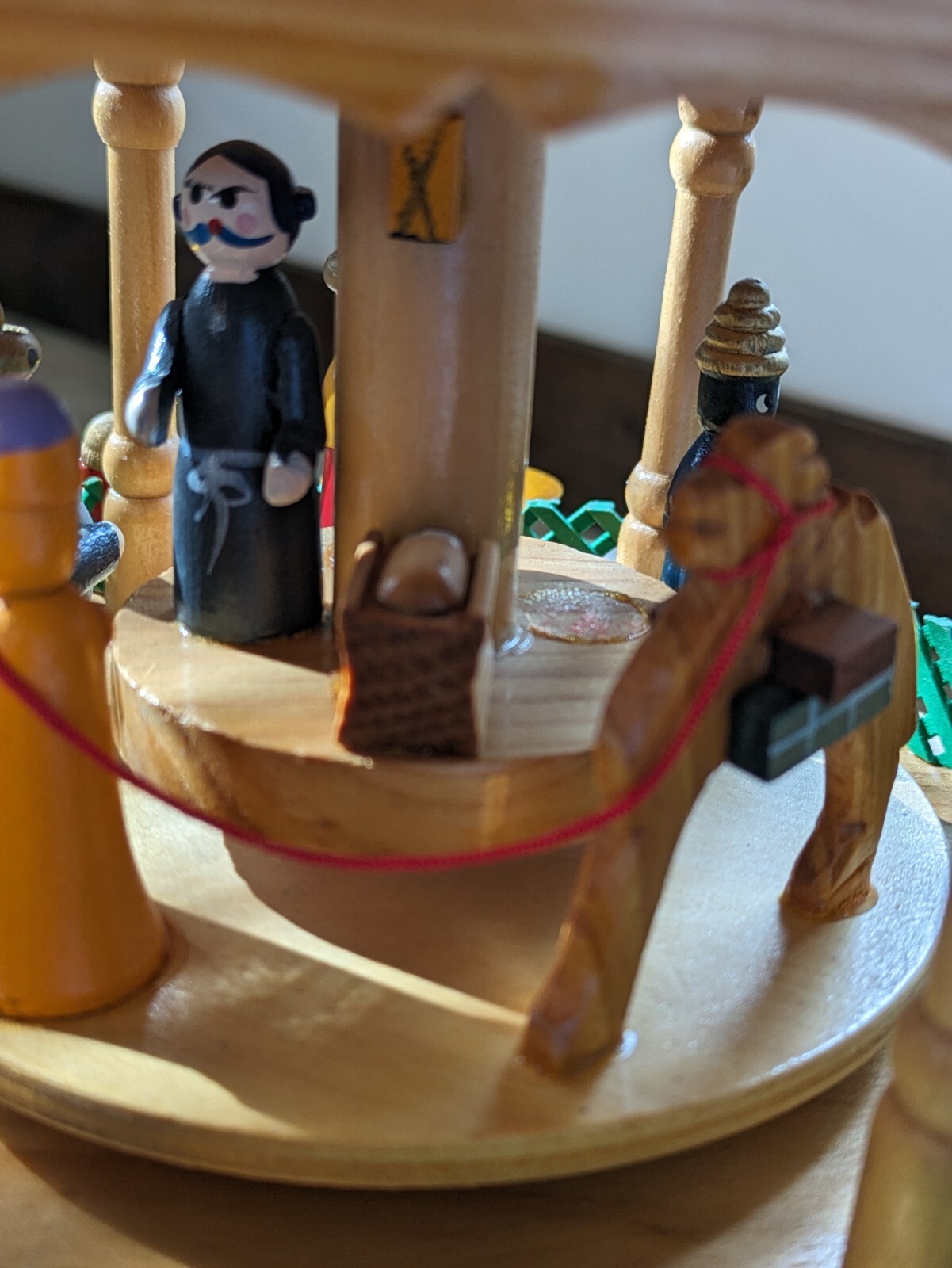 Vintage Lillian Vernon 3 Tier Wooden Christmas Nativity Candle Carousel