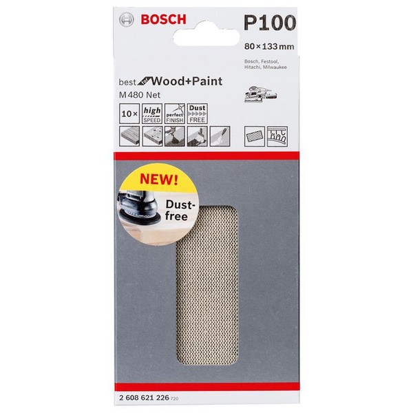 Bosch Netzstruktur-SchleifbläTter M480 Net 80X133 K100 10Er Pack, 2608621226-image