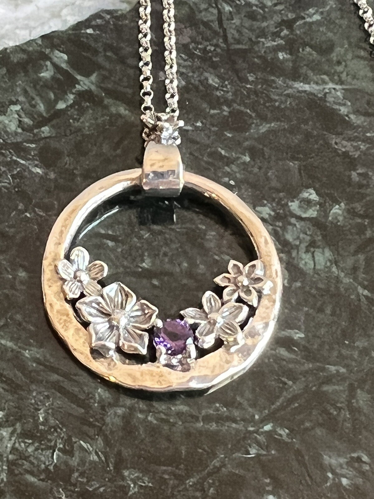 Or Paz Sterling Silver Gemstone Flower Pendant Necklace eBay