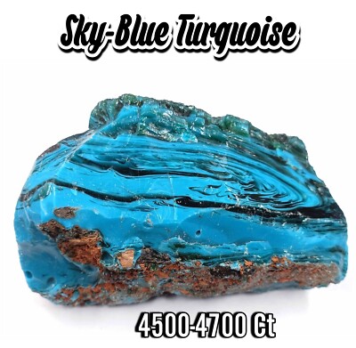 4500-4700 Ct Certified Natural Sky-Blue Turquoise Raw Unheated Gems DKM