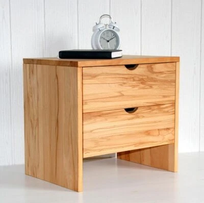 Schubladen-kommode Kernbuche massiv geölt Nachttisch Nachtkonsole Nacht-schrank - Bild 1 von 4