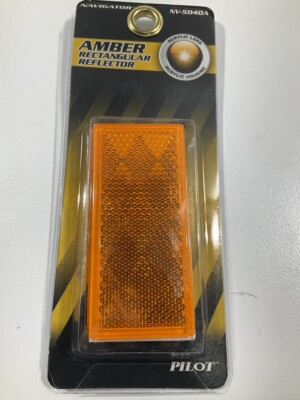 Pilot NV5040A 2 Pieces, Rectangular Trailer Reflectors Amber, 3-7/32'' X 1-7/16''
