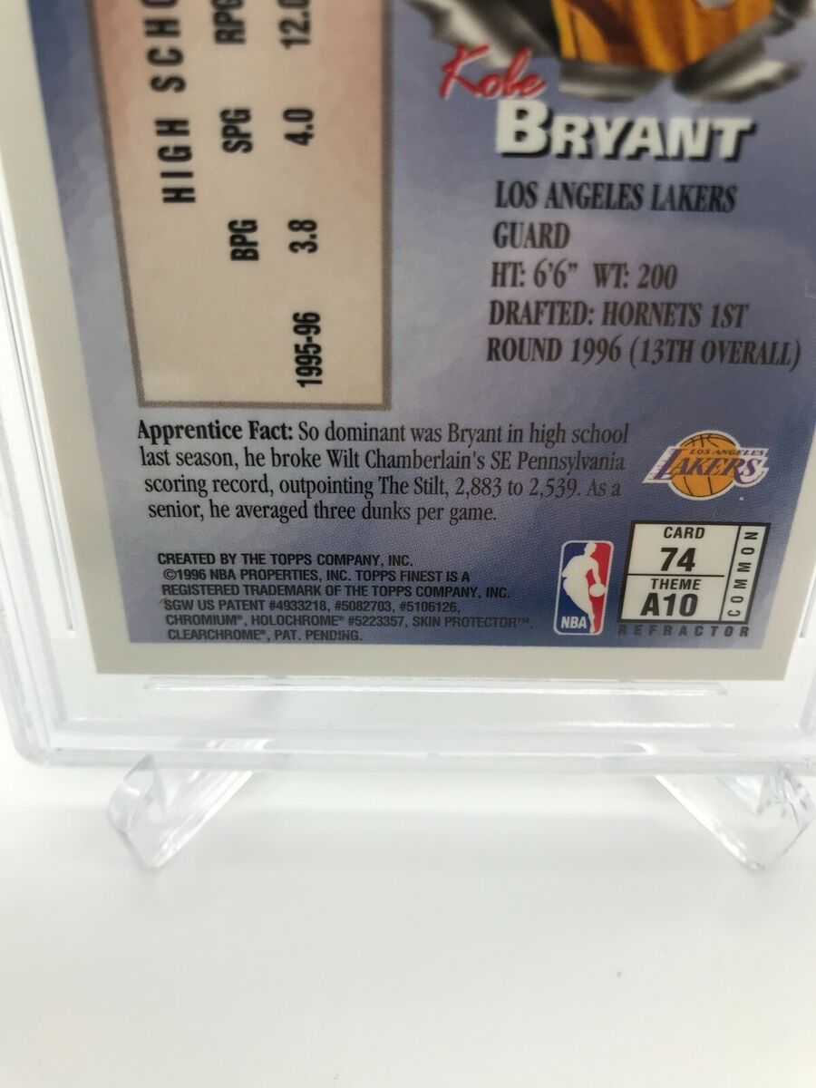 1996-97 Topps Finest Refractor #74 Kobe Bryant RC Rookie HOF 1996-97 Topps Finest Refractor #74 Kobe Bryant RC Rookie HOF