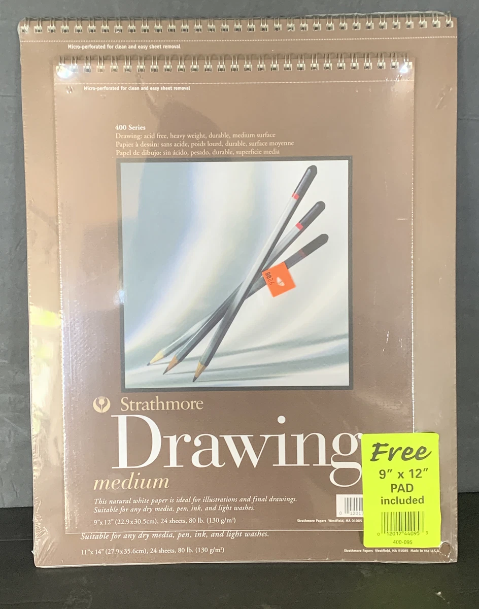 Strathmore Medium Drawing Paper Pad 11"X14"80lb 24 Sheets 画材用紙、工作紙