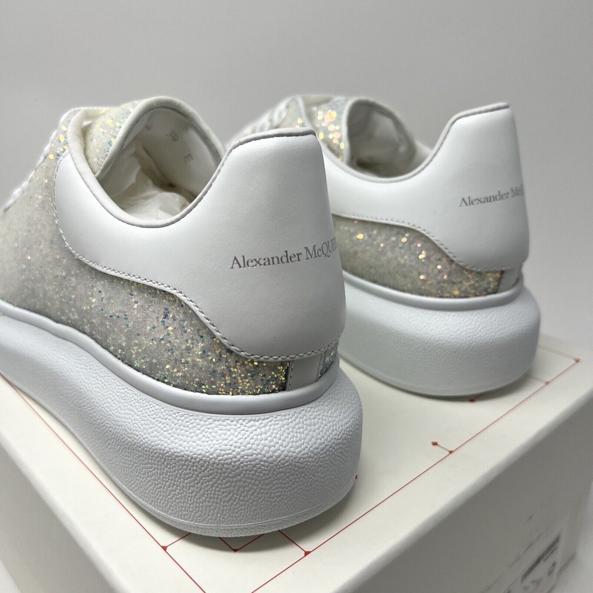 Size 9 - Alexander McQueen Oversized Sneaker Silver Glitter