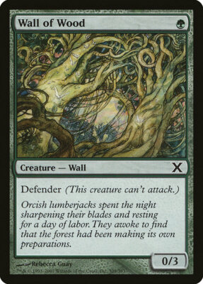 Magic MTG Tradingcard Tenth Edition 2007 Wall of Wood 309/383
