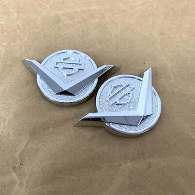 2pcs Rear Fender Emblem for Harley Davidson CVO V Logo Medallion Decal #59063-04
