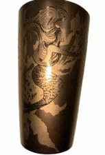 Starbucks Spring Ceramic Gold Copper Siren Mermaid Tumbler Mug Cup 12oz  2022