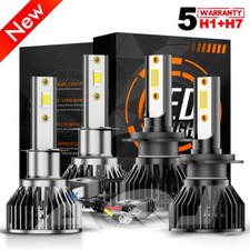 For Benz ML320 ML430 1998-2001 4X H1 H7 LED Headlight High Low Beam Combo Bulbs