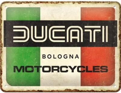 Nostalgic-Art - Blechschild 15 x 20 cm -  Ducati - Italy Giugiaro Logo