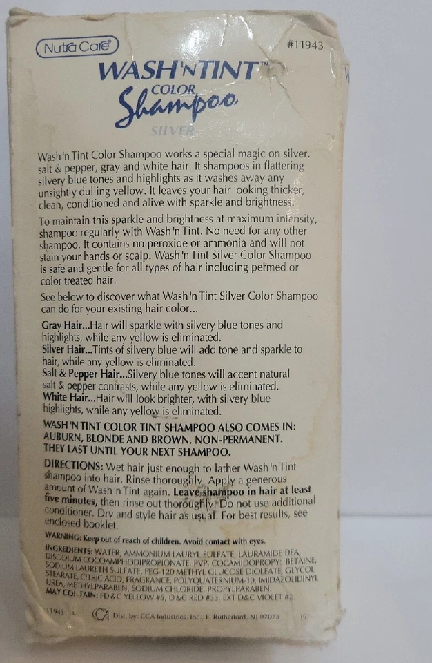 Xampu vintage Wash 'N Tint Color prata 8 oz filme adereço - Imagem 2 de 3