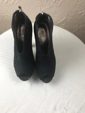BAKERS BLACK ANKLE HIGH HEEL BOOTIES open toe WOMEN'S SIZE 6B 