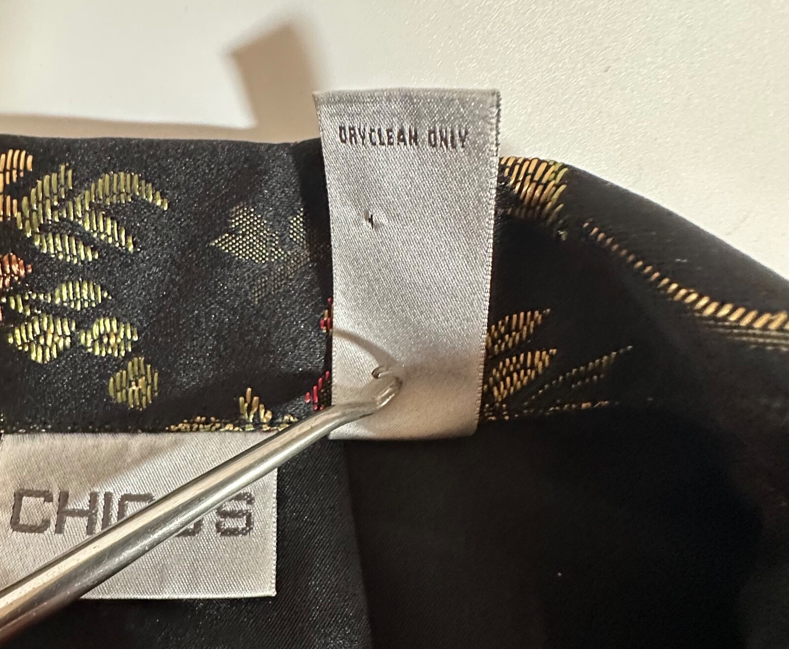 Chicos Black & Red Asian Patchwork Silk Blend Lig… - image 15