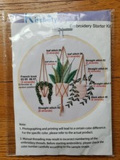 Embroidery Starter Kit Stamped Hanging Plants Kissbuty 5  x6  Design Needle Floss