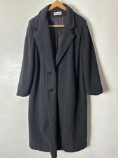 Vintage Forecaster of Boston Women 100 Wool Coat Sz 11/12 Black USA Made
