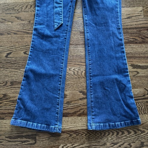 Gap Sz 2 Long Sleeve Western Denim Jumpsuit NEW! 742984 Belt Puffed Sleeve - Picture 14 of 17