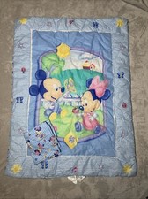 Vintage Crown Crafts Disney Babies Mickey Minnie Butterfly Crib Comforter Sheet
